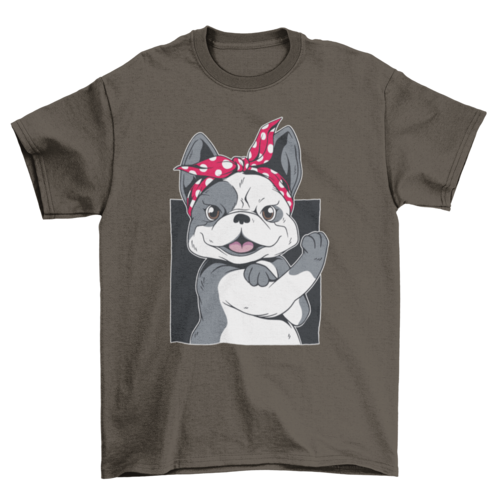 French Bulldog Rosie the Riveter T-shirt