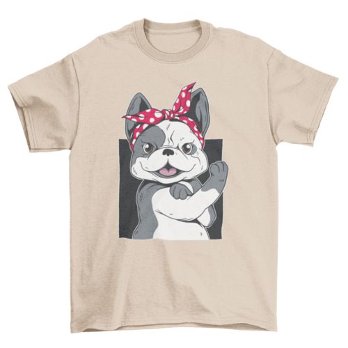 French Bulldog Rosie the Riveter T-shirt